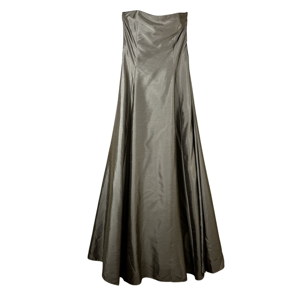 Y2K Scott McClintock Gold Irredescent Strapless Boned Formal Dress Gown Size 4